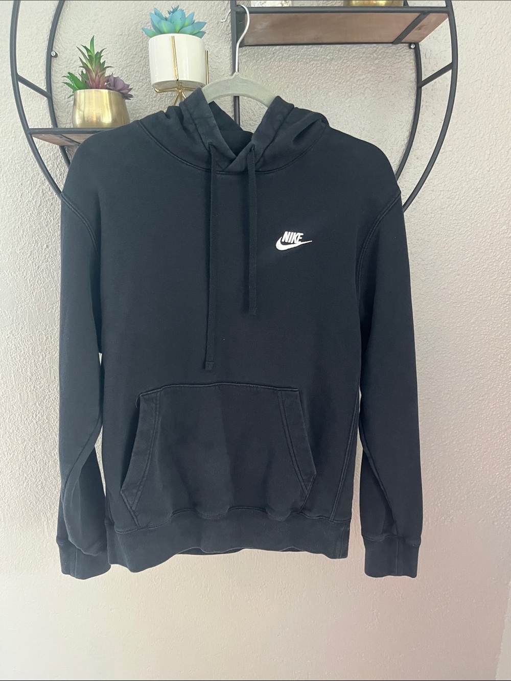 Nike Black Pullover Hoodie with White Swoosh